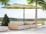 15ft Double-Sided Outdoor Umbrella Patio Market Extra Large Umbrella with Crank Handle for Deck 97689925