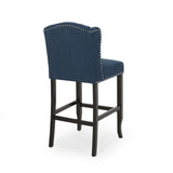 Vienna Contemporary Fabric Tufted Wingback 31 Inch Counter Stools, Set of 2, Navy Blue and Dark 64856.00NBLU