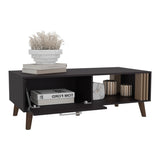 Vance 47" Wide Coffee Table with One Open Shelf and One pull Down Cabinet Door, Living Room, Storage B070P254788