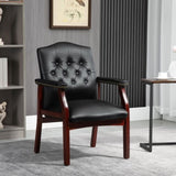 ZNTS Leather Reception Guest Chairs W/Padded Seat and Arms Ergonomic Mid-Back Office Executive Side Chair 27913111