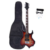 ZNTS Novice Flame Shaped Electric Guitar HSH Pickup Bag Strap Paddle Rocker Cable Wrench Tool Sunset 57043845