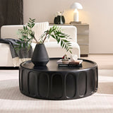 ZNTS 35.43'' Round Center Coffee Table for Living Room FiberglassTable,Modern Design Coffee Table for W2582P250721