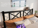 Queen Size Floating Bed Frame with Headboard and Storage, Full Size Platform Bed Frame with USB W840P383354