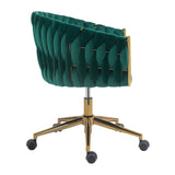 ZNTS Modern design the backrest is hand-woven Office chair,Vanity chairs with wheels,Height 89931105