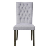 Grey and Grey Oak Side Chair with Button Tufted B062P182719