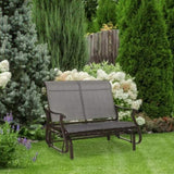 2-Person Outdoor Glider Bench,Patio Glider Loveseat Chair with Powder Coated Steel Frame,2 Seats W2225142508