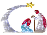 VINGLI 3.7FT Lighted 2D Nativity Scene Outdoor Christmas Decorations, with 170 White LED Lights and 96286424