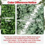 Artificial 7ft Blue green Tint Christmas Tree with 1845 PE/PVC Mixed Branch Tips, 500L warm white 67615630