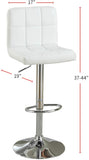 ZNTS White Faux Leather Bar Stool Counter Height Chairs Set of 2 Adjustable Height Kitchen Island Stools HS00F1566-ID-AHD