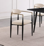Modern Contemporary 2pcs Side Chairs Taupe Fabric Upholstered Ultra Stylish Chairs Set B011139605