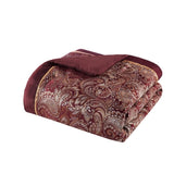 12 Piece Comforter Set with Cotton Bed Sheets Red King B035128827