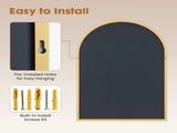 24"X36" Arched Bathroom Mirror, Wall Mounted Mirror with Aluminum Alloy Frame, Bathroom Mirror for 05294376
