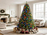 8 FT Pre-Lit Artificial Christmas Tree with 600 Dual Color LED Lights, 1605Branch Tips Hinged PVC 29599303