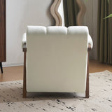 Mid Century Modern Accent Chair with Solid Wood Frame, Upholstered Living Room Chairs with Thick N765P197467W