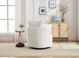 White Swivel Accent Chair,Round Swivel Barrel Chair,Armchair Upholstered Living Room Chair Corduroy W2120P293677