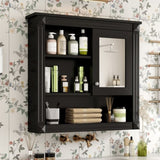 32'' Bathroom Wall Cabinet with Mirror, Wall Mounted Medicine Cabinet with 4 Shelves, Mirrored Door N710P254922B