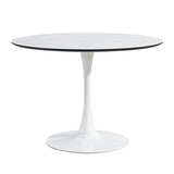 ZNTS TULIP DINING TABLE ,Dia. 106cm ROUND, WHT, MARBLE WHT, 1pc per ctn 65205784