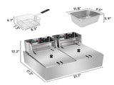 Dual Tank Electric Deep Fryer, 22.8QT/21.6L Large Capacity 110V 3400W with 15806454
