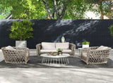 Everly 63.5" Woven Frame Barrel Deep Seating Patio Loveseat Sofa, Oat Beige Axroma Olefin B2719P245983