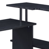 Black Office Desk with Bookshelf B062P184526