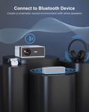 FUDONI Projector with WiFi and Bluetooth, Outdoor Portable 4K Support Projector HD 1080P Max 300" 21504958