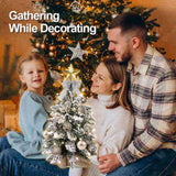 22in Mini Christmas Tree with Lights, Rose Gold Artificial Small Tabletop Christmas Tree with 52289321