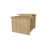 FM FURNITURE Naco Coffee Table with Open Storage, Melamine Finish, Natural Oak B128P269877