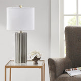 ZNTS Ribbed Ceramic Table Lamp B03599400