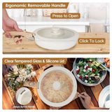 9Pcs Nonstick Cookware Set Kitchen Pots and Pans Set With Detachable Handles Tempered Glass Lids 85120583