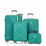 4-piece ABS lightweight suitcase, 14 inch makeup box, aircraft wheels DARK GREEN W284P149256