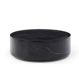 ZNTS 35.43'' Black Marble Round Coffee Table,Simple Modern Center Cocktail Table for Living Room W876P154757