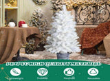 4 FT White Artificial Christmas Tree with Pot Stand, Potted Xmas Pine Tree with 200 Branch Tips for 52419562