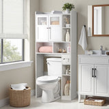 Double-Door Bathroom Cabinet with 2, Adjustable Panels, 1 Drawer and 3 Side Shelves, White 23726819