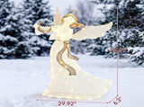 White Cloth Christmas Angel 3.6ft with Moving Wings, 102 LED Warm White Lighted Angel, Plug-in 12V 97723944