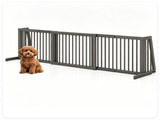 Adjustable Expandable Wooden Pet Gate 22 Inch Tall Freestanding Safety Fence, Gray Pine Wood Slide 24213249