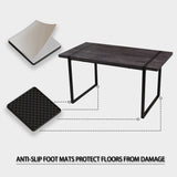 59 " dining table modern industrial rectangular MDF black , 4-6 people, 1.5" thick engineering wood 28112889