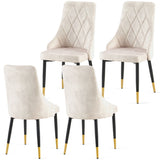 Beige Dining Chairs Set of 2 Living Room Chair Modern Kitchen Armless Side Chair W1164P320224