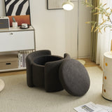 Cozy Boucle Storage Ottoman Stylish Comfort with Hidden Storage, Grey N769P199879G