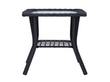 Outdoor Wicker Side Table, Rattan End Table with Glass Top, Patio Coffee Bistro Table for Indoor 93086851
