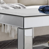 W 40 "X D 20" X H 20 "Curved border carved mirror coffee table Silver mirror glass tabletop with W1005P190425
