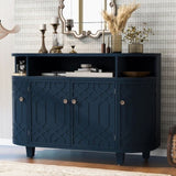 U_Style Curved Design Storage Cabinet made of Fraxinus Mandschuric Solid Wood Veneer, Featuring Four N711P247437V