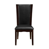Modern Contemporary Dining Side Chairs Set of 2 Dark Brown Faux Leather Upholstered Espresso Finish B011P255724