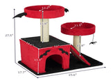 26" Gothic Cat Tree, Cat Tower with Spacious Cat Condo, 2 Padded Perches, Spider Toy, Scratching 74939297