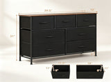 7-Drawer Fabric Dresser Storage Tower, Wide Chest Organizer with 2-Size Drawers, Sturdy Metal Frame 90841612