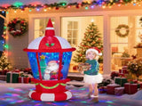 7.3FT Lighted Christmas Inflatable Decoration, Inflatable Lighthouse with Santa and Penguin, Funny 63115629