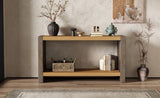 Mirod Vintage Industrial Console Table with Dovetail Joinery and Distressed Wood Veneer Finish N760P281375D