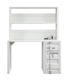 ZNTS White 1-Door Writing Desk with Hutch B062P215481