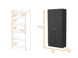 Buxton Rectangle 2-Door Storage Tall Cabinet Black Wengue B06280486