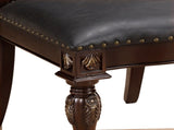 Formal Chairs Set of 2 Cherry Finish Button-Tufted Faux Leather Upholstered Traditional B011P168157