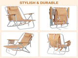 4-Position Adjustable Backpack Beach Chair, Foldable Rustproof Aluminum Frame Lounge Chair with 86485708
